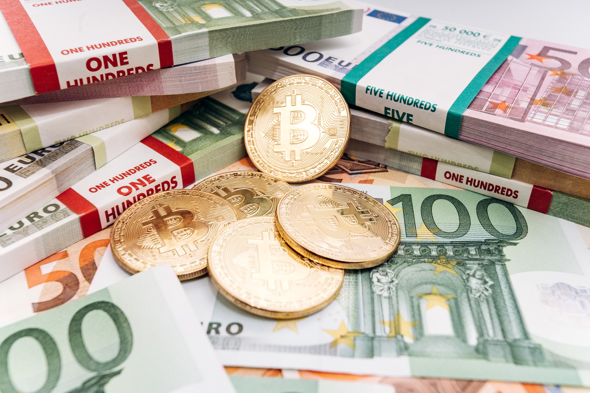 Cryptocurrency lies on the money