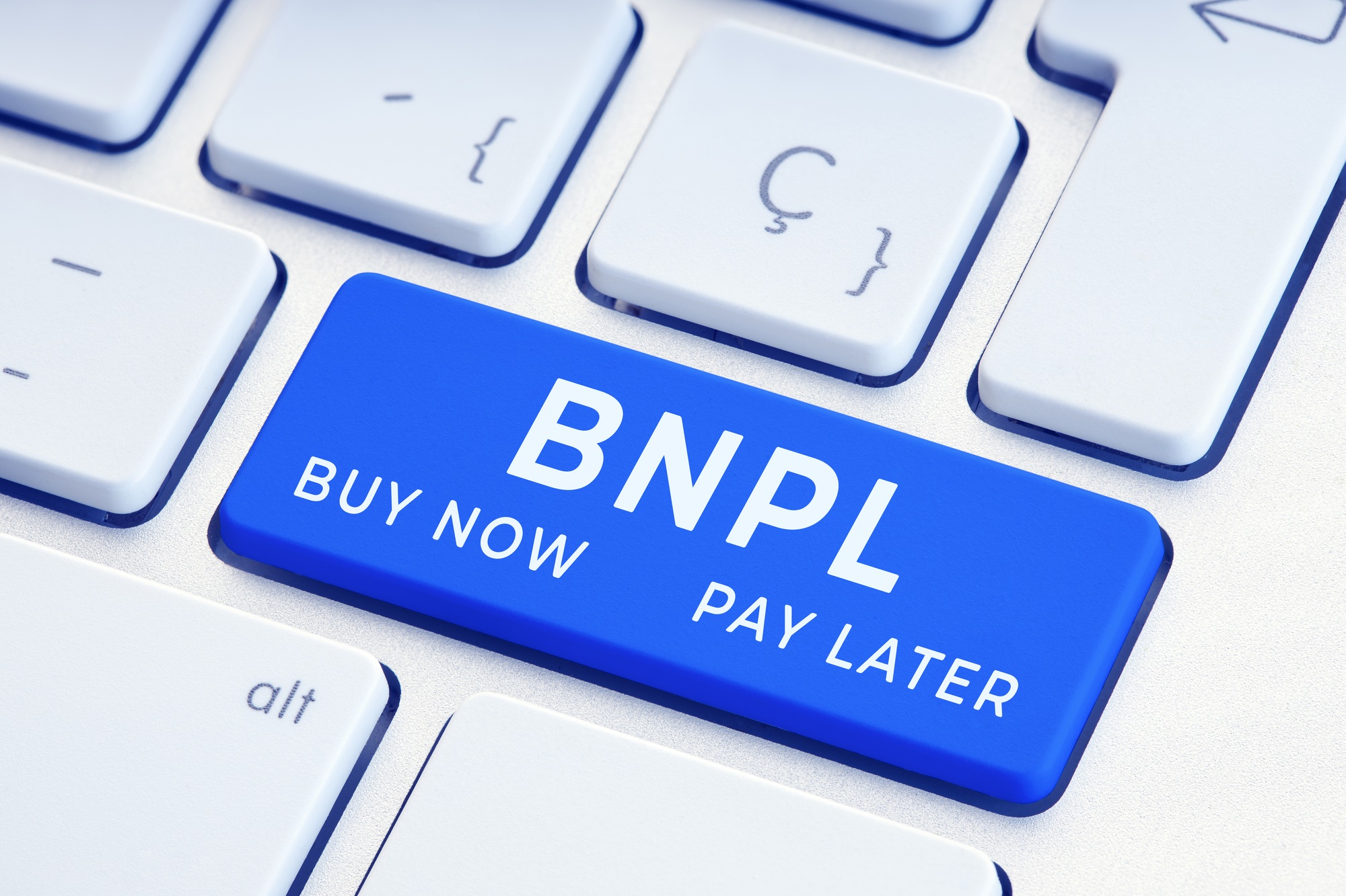 BNPL or buy now pay later message on computer Keyboard